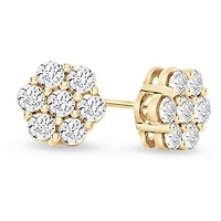Flower CZ Stud Earrings 10MM