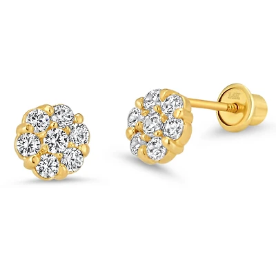 Zirconia Flower Stud Earrings