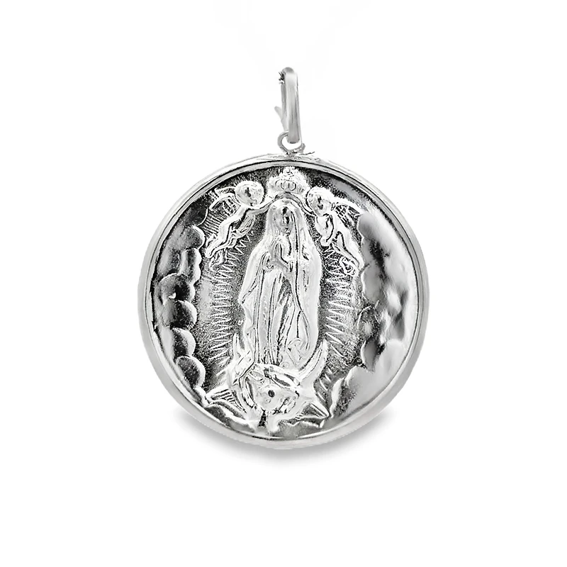 Lady Of Guadalupe Silver Pendant 38MM