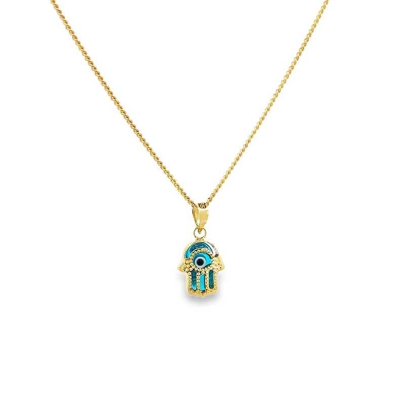 Glass Eye Hamsa Pendant