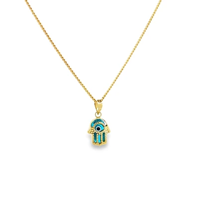 Glass Eye Hamsa Pendant