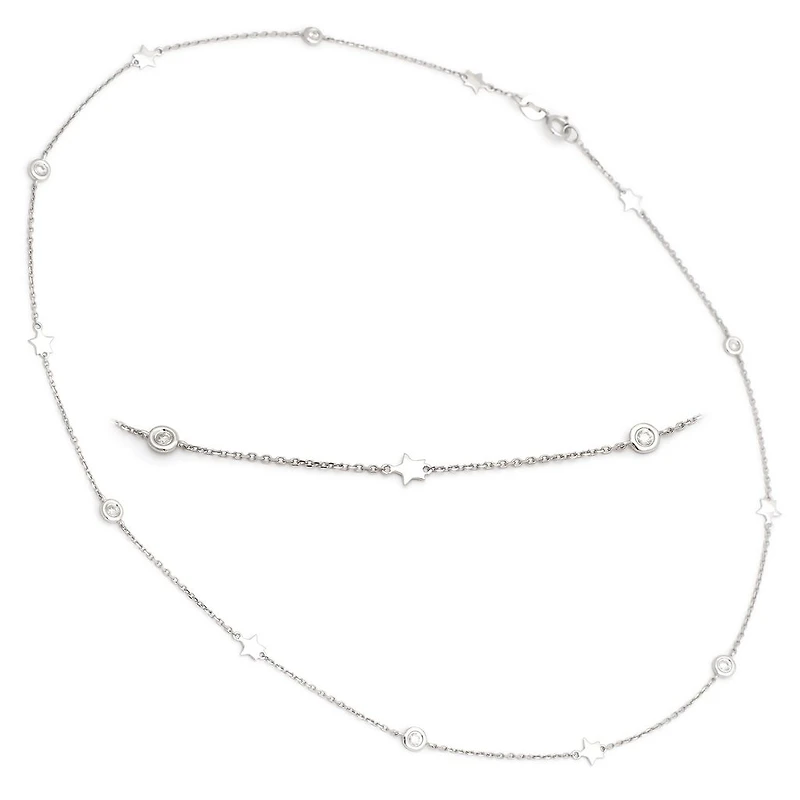 Stars and Diamonds Necklace 14K