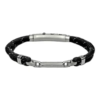 Turnbuckle Cord Steel Bracelet in Matte Silver