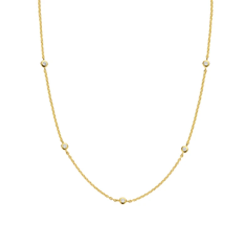 Zirconia By the Yard Golden Necklace