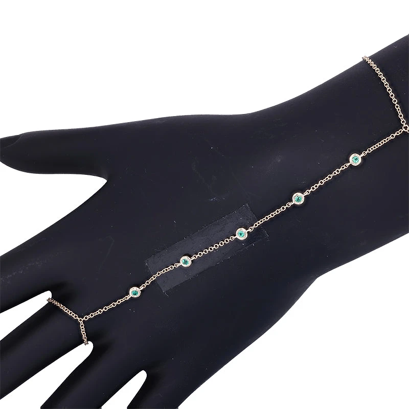 Five Emeralds Hand Chain