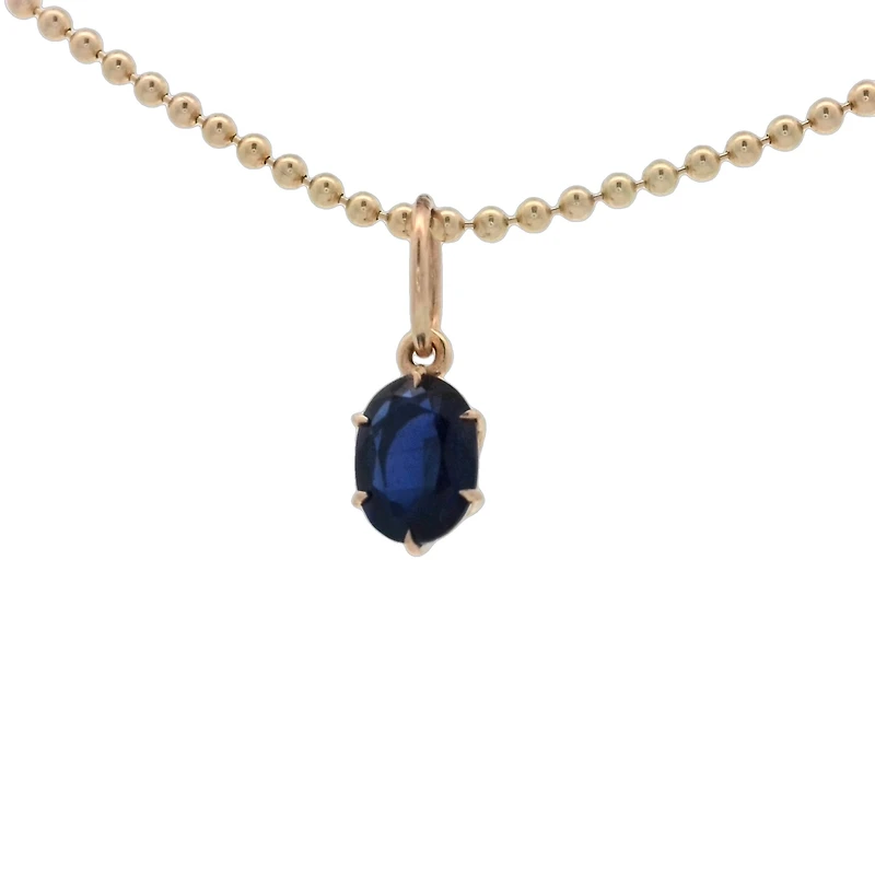 1.20CT Blue Sapphire Oval Pendant