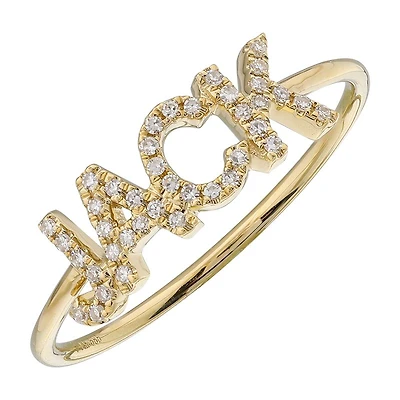 Custom Capslock Diamond Name Ring