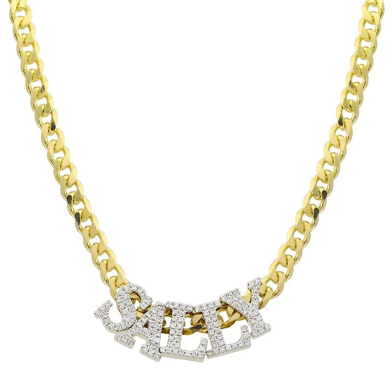 Custom Cuban Diamond Name Necklace