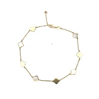 Multi Clover Mother Pearl Ankle Bracelet