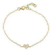Pave Heart Diamond Bracelet