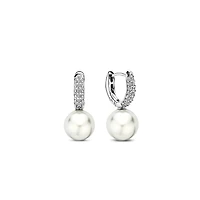 Graceful Pearl Pave Earrings