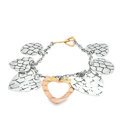 Circles and Hearts Pendant Bracelet