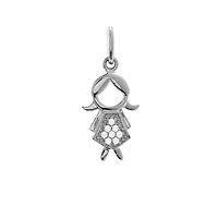Girl with Diamonds 16MM Pendant 14KW