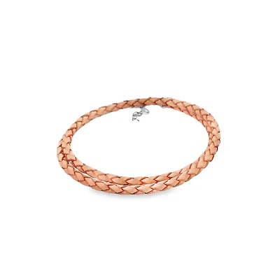 Silver and Brown Leather Necklace / Bracelet