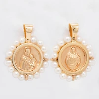 Virgen del Carmen Round Pearl 13MM Pendant