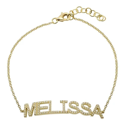 Custom Capslock Diamond Name Bracelet