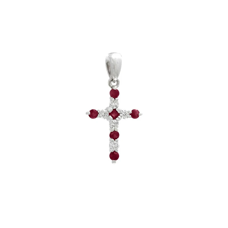 Rubies and Diamonds Cross Pendant