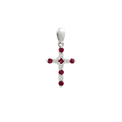 Rubies and Diamonds Cross Pendant