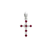 Rubies and Diamonds Cross Pendant