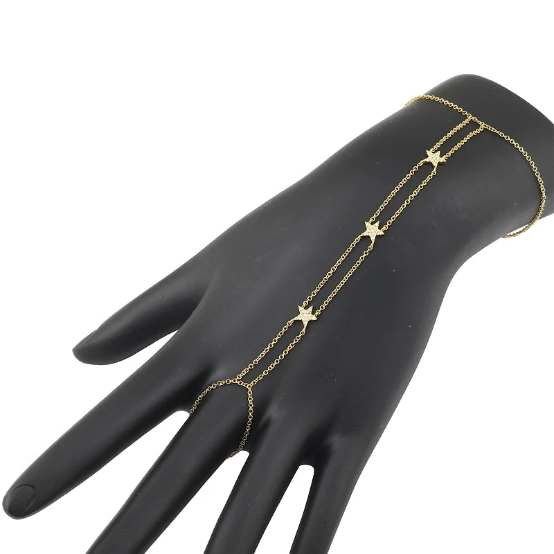 Three Star Diamond Hand Chain