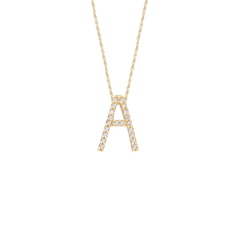 Diamond 11MM Initial Necklace