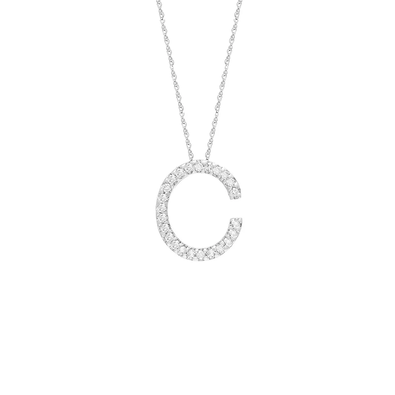 Diamond 11MM Initial Necklace
