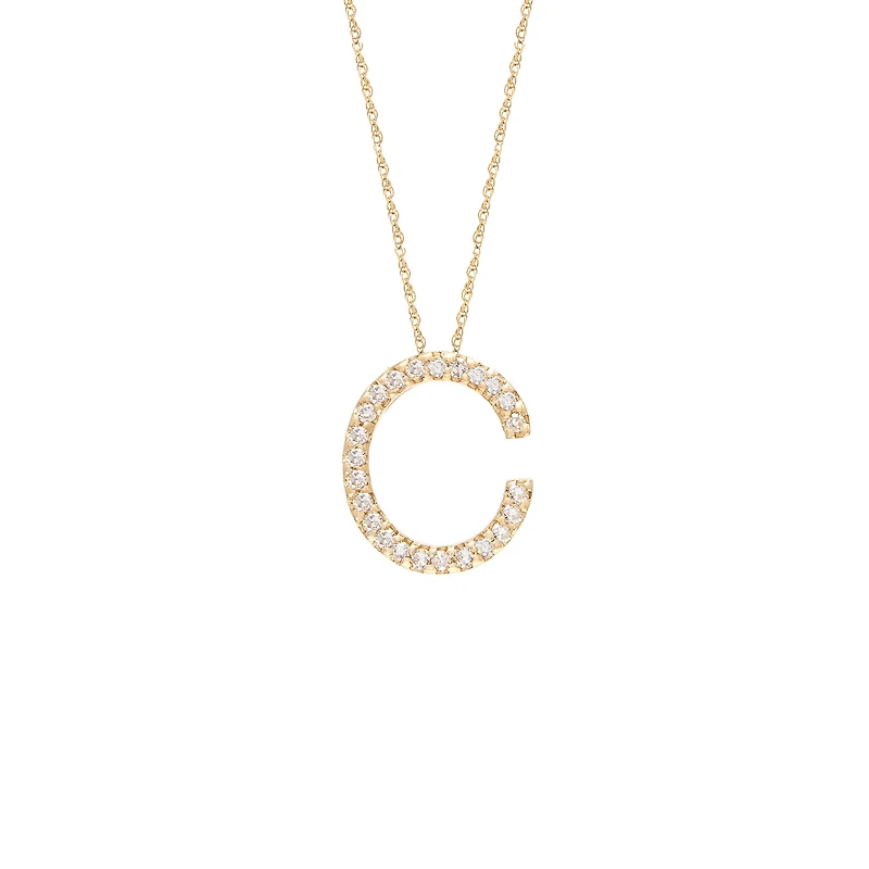 Diamond 11MM Initial Necklace