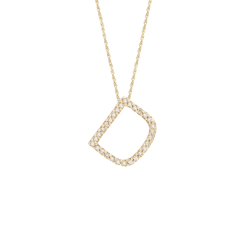 Diamond 11MM Initial Necklace