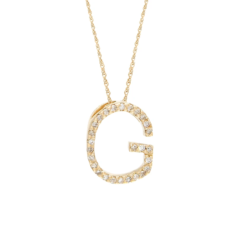 Diamond 11MM Initial Necklace