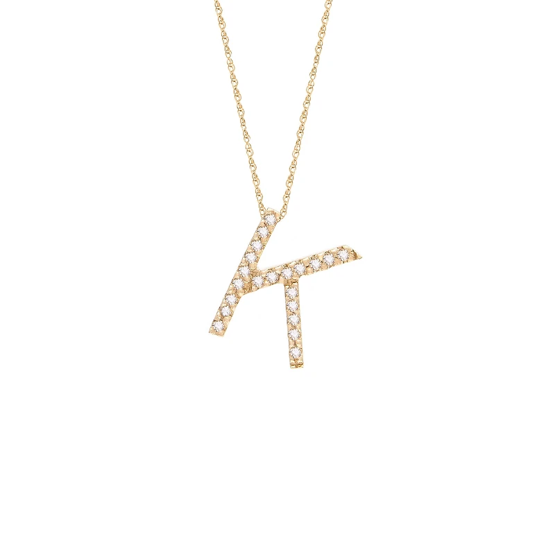 Diamond 11MM Initial Necklace