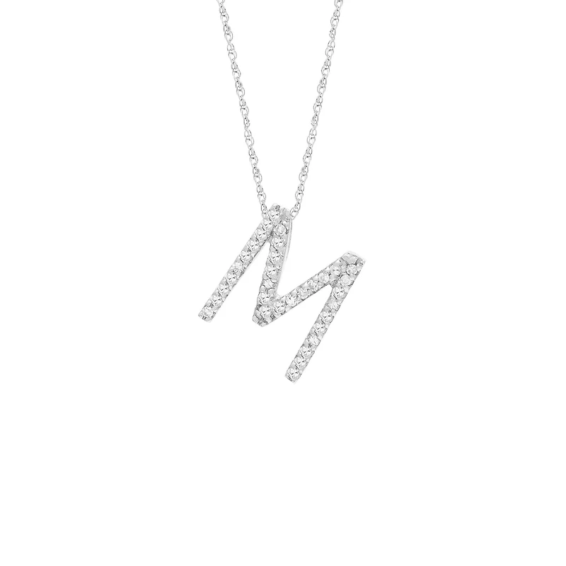 Diamond 11MM Initial Necklace