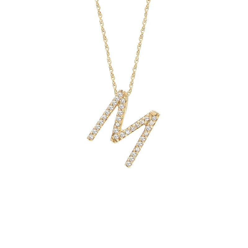 Diamond 11MM Initial Necklace