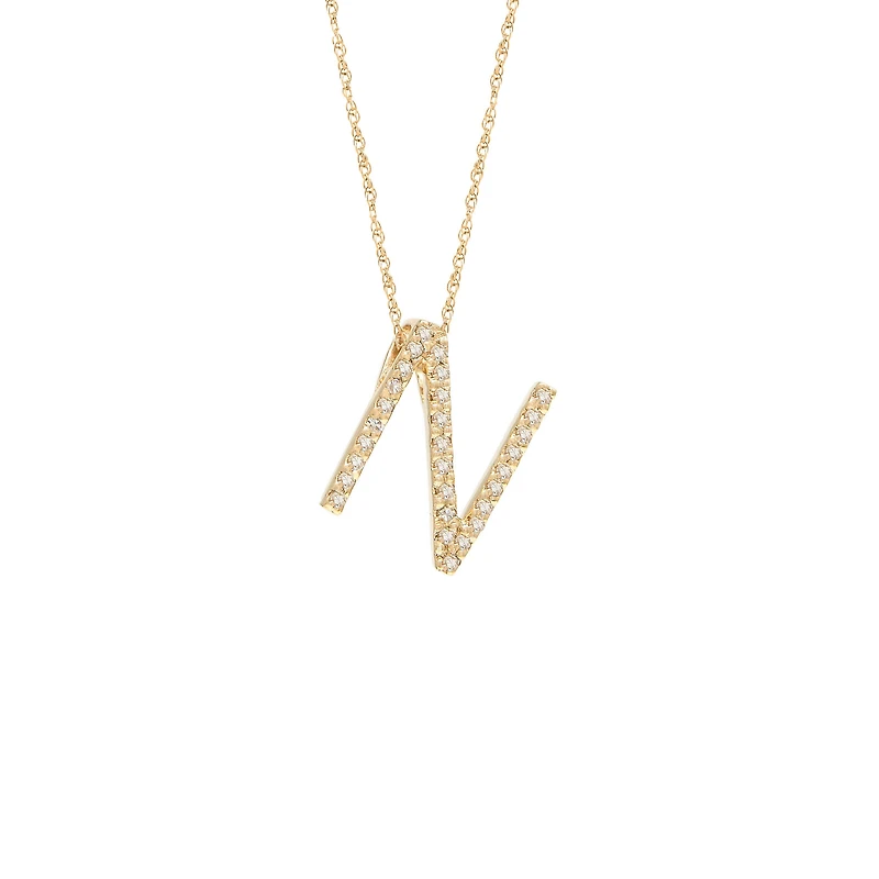 Diamond 11MM Initial Necklace