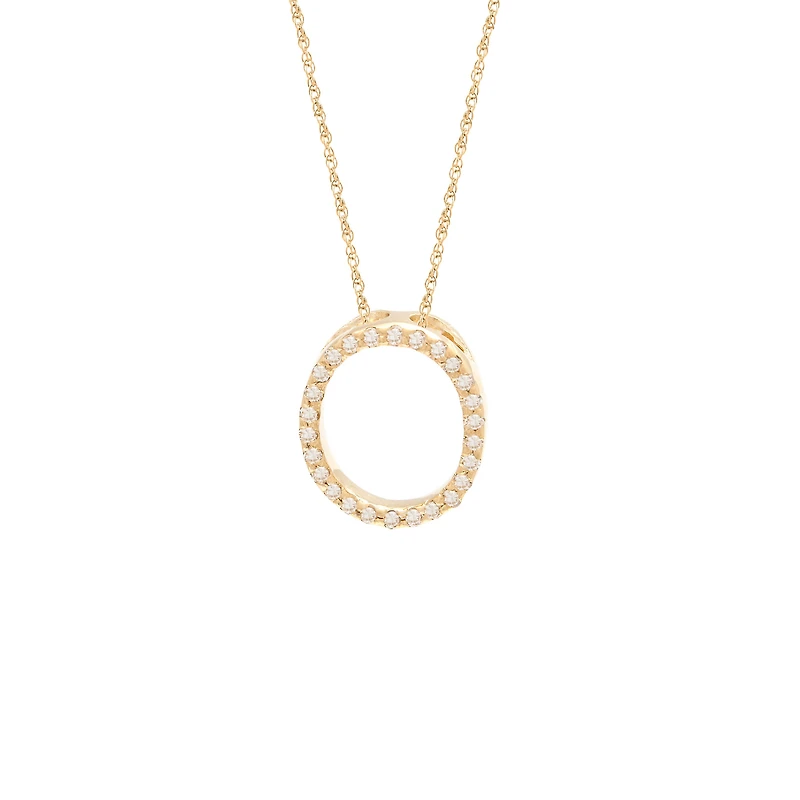 Diamond 11MM Initial Necklace