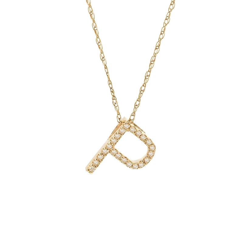 Diamond 11MM Initial Necklace
