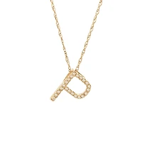 Diamond 11MM Initial Necklace