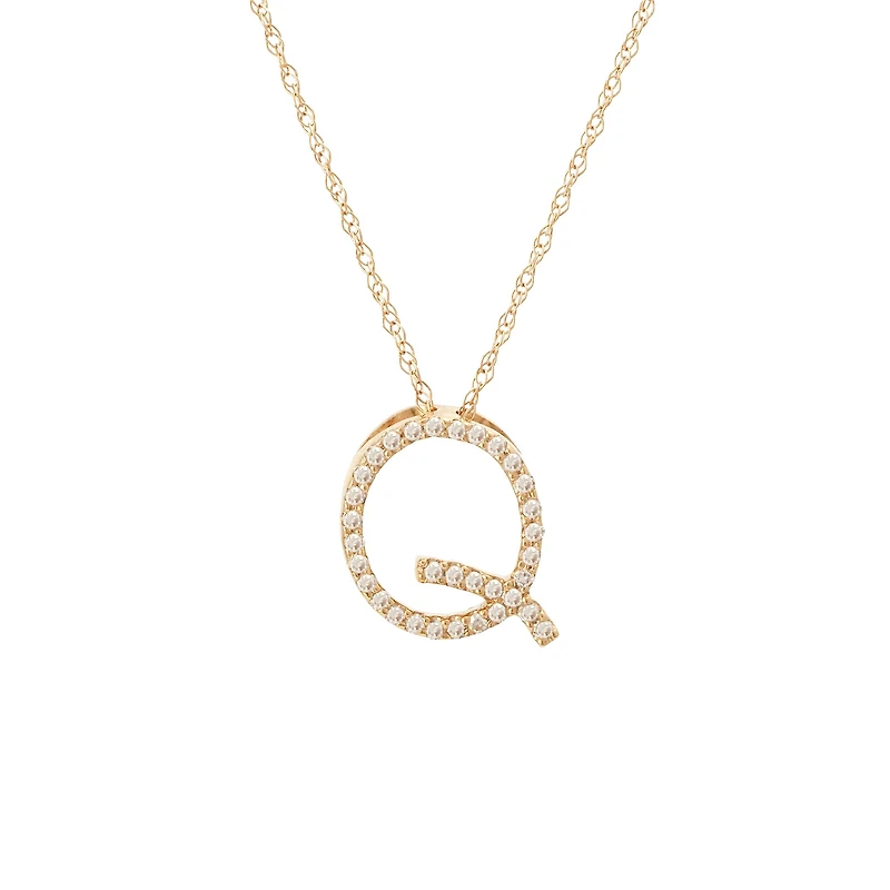Diamond 11MM Initial Necklace