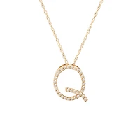 Diamond 11MM Initial Necklace