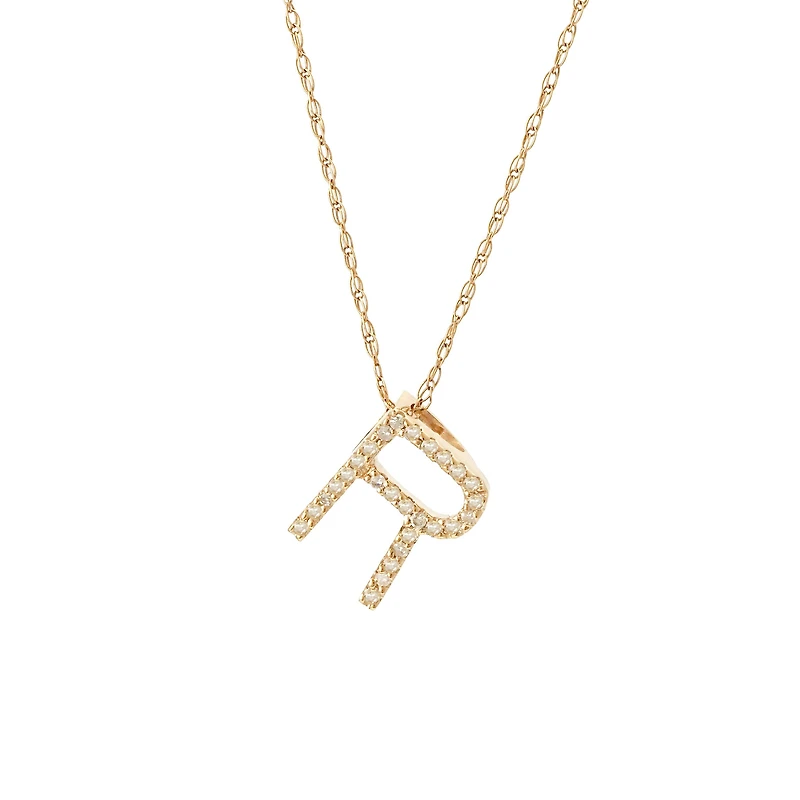 Diamond 11MM Initial Necklace