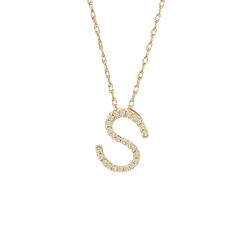 Diamond 11MM Initial Necklace