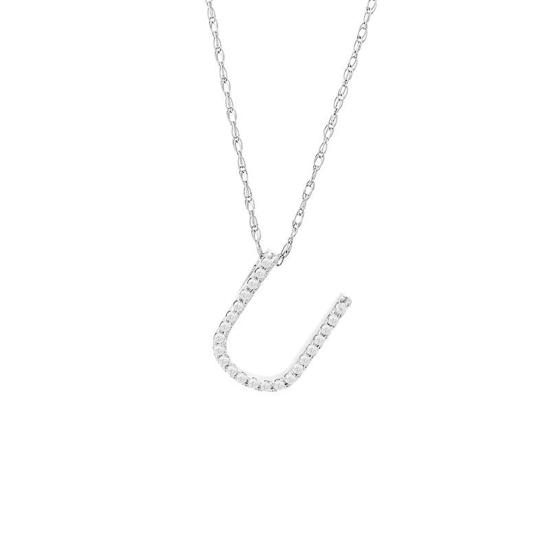 Diamond 11MM Initial Necklace