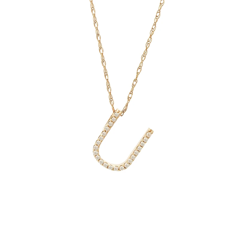 Diamond 11MM Initial Necklace