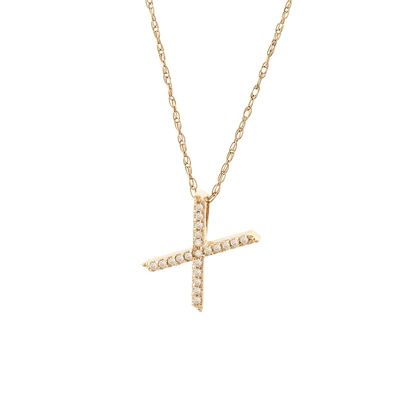 Diamond 11MM Initial Necklace