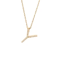Diamond 11MM Initial Necklace
