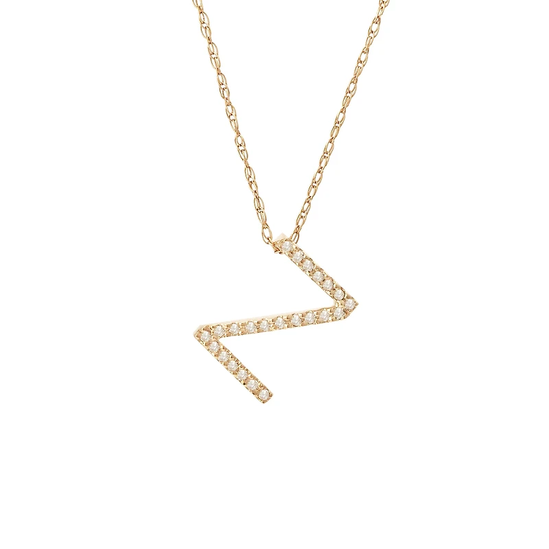 Diamond 11MM Initial Necklace
