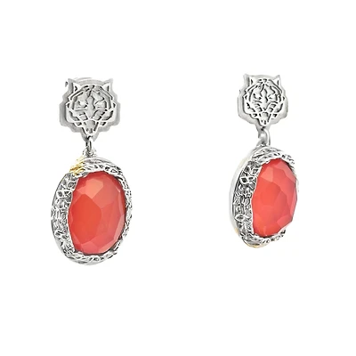 My Amazon Earrings with Red Stone