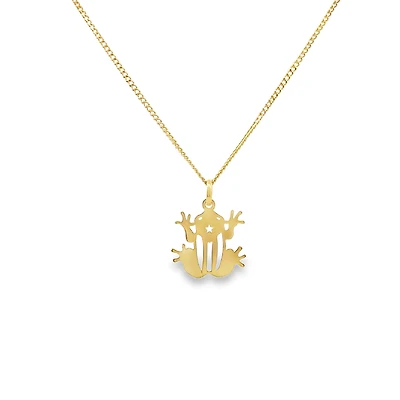 Coqui with Cut out Flag of Puerto Rico Pendant