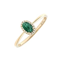 .27CT Oval Emerald and Diamond Halo Engagement Ring