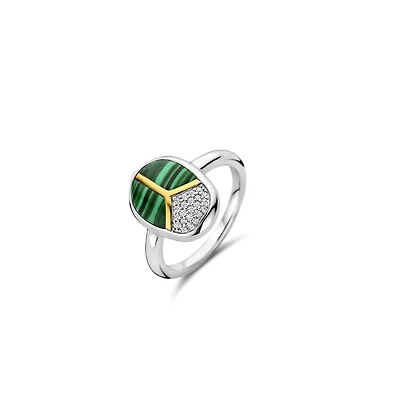 Amulet Scarab Malachite Ring