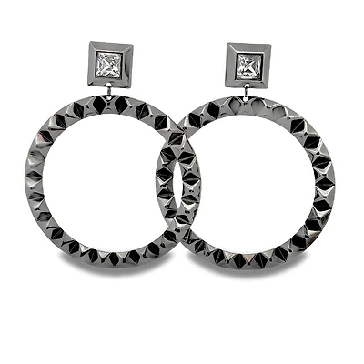 Black Rebel Circle Earrings